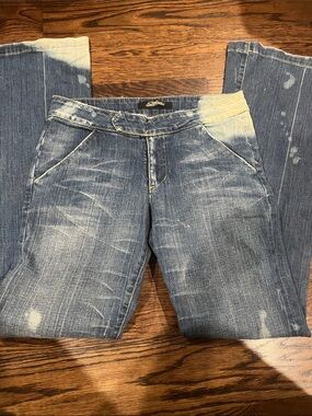 Serfontaine Distressed Light Blue Boot Cut Jeans